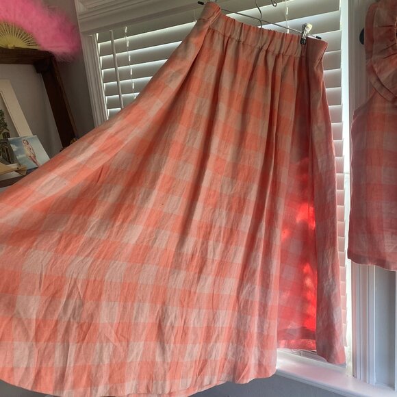 Boden Peach Gingham Matching Skirt and Top Set - Picture 11 of 11